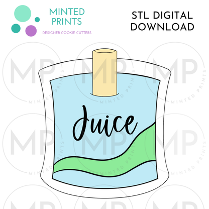 Juice Cookie Cutter STL DIGITAL DOWNLOAD