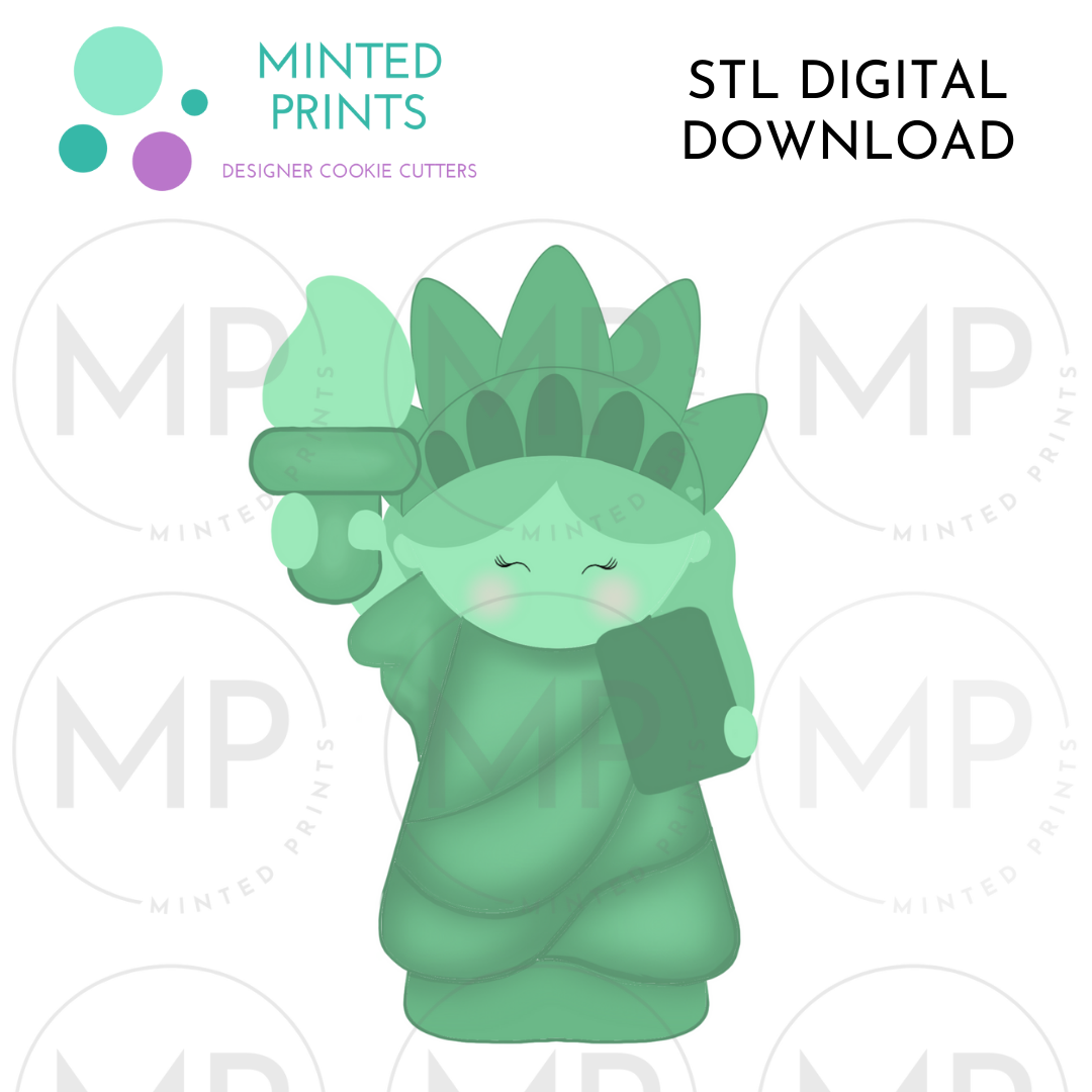 Lady Liberty Cookie Cutter STL DIGITAL DOWNLOAD