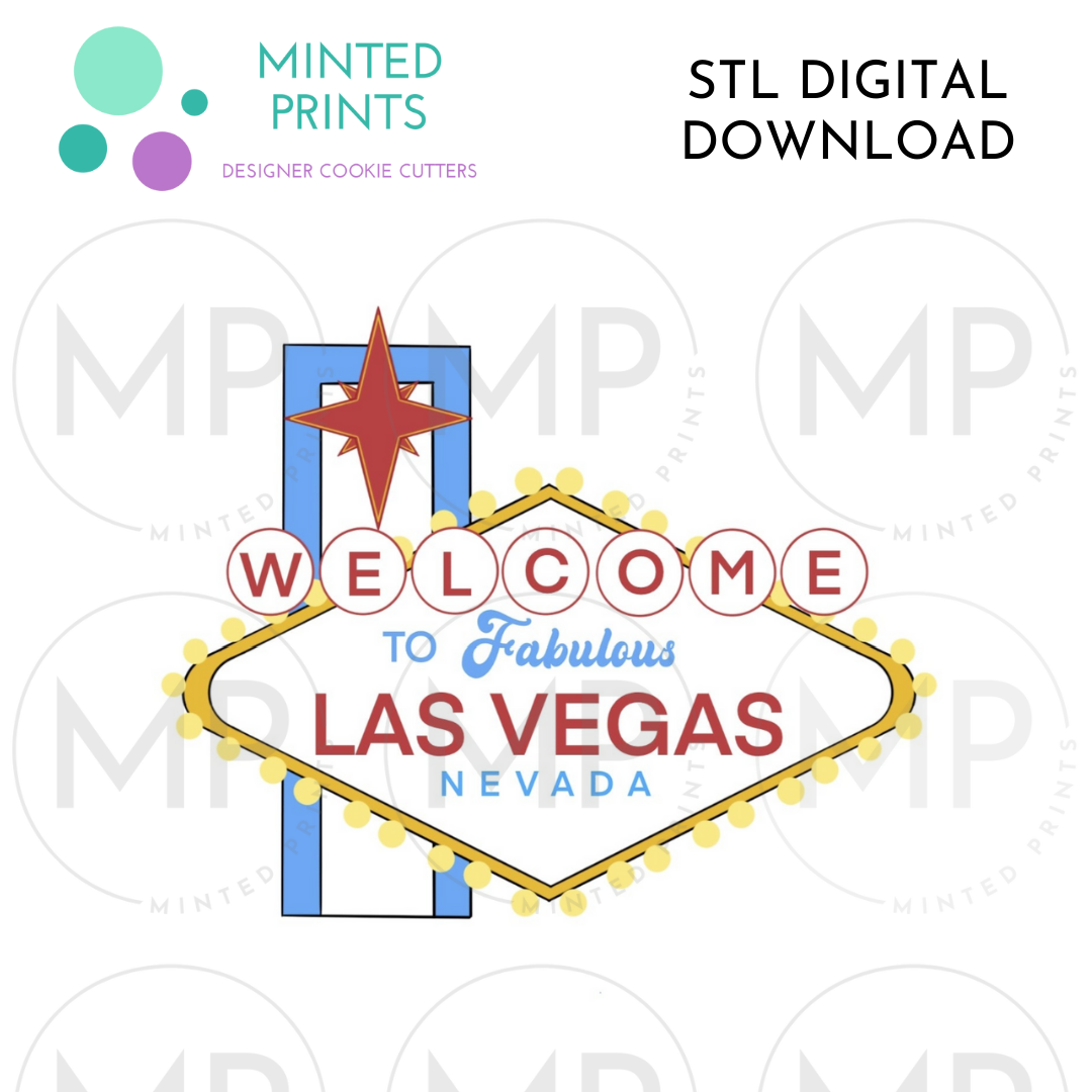 Las Vegas Sign Cookie Cutter STL DIGITAL DOWNLOAD