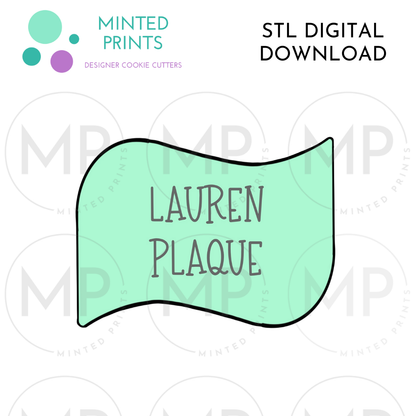 Lauren Plaque Cookie Cutter STL DIGITAL DOWNLOAD