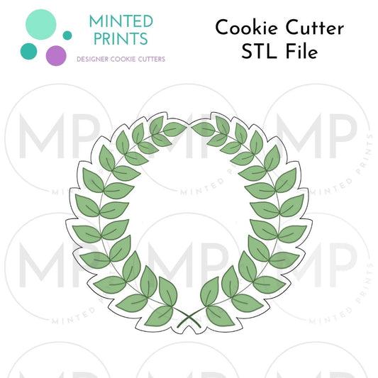 Leafy Circle Cookie Cutter STL DIGITAL FILE