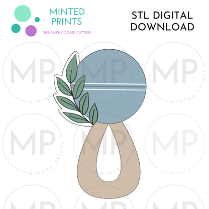 Leafy Rattle Cookie Cutter STL DIGITAL DOWNLOAD