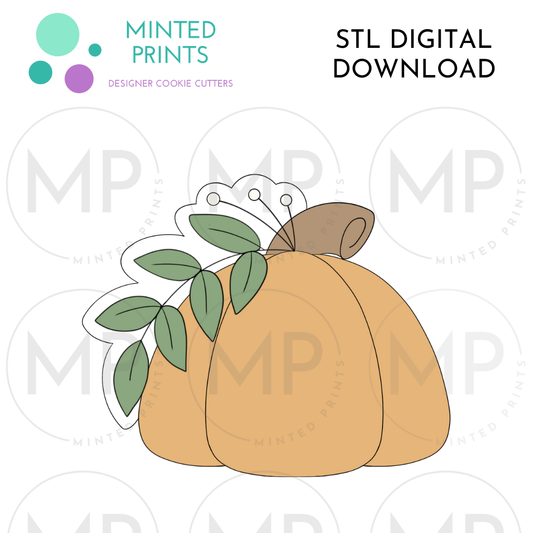 Leafy Square Pumpkin Cookie Cutter STL DIGITAL DOWNLOAD