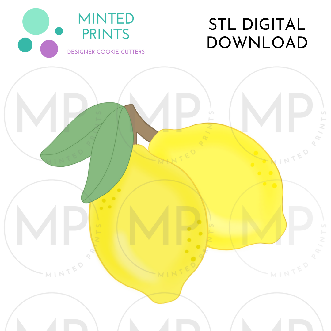 Lemon Pair Cookie Cutter STL DIGITAL DOWNLOAD