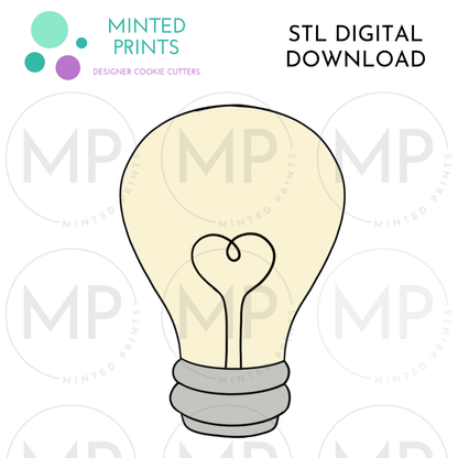 Lightbulb Cookie Cutter STL DIGITAL DOWNLOAD