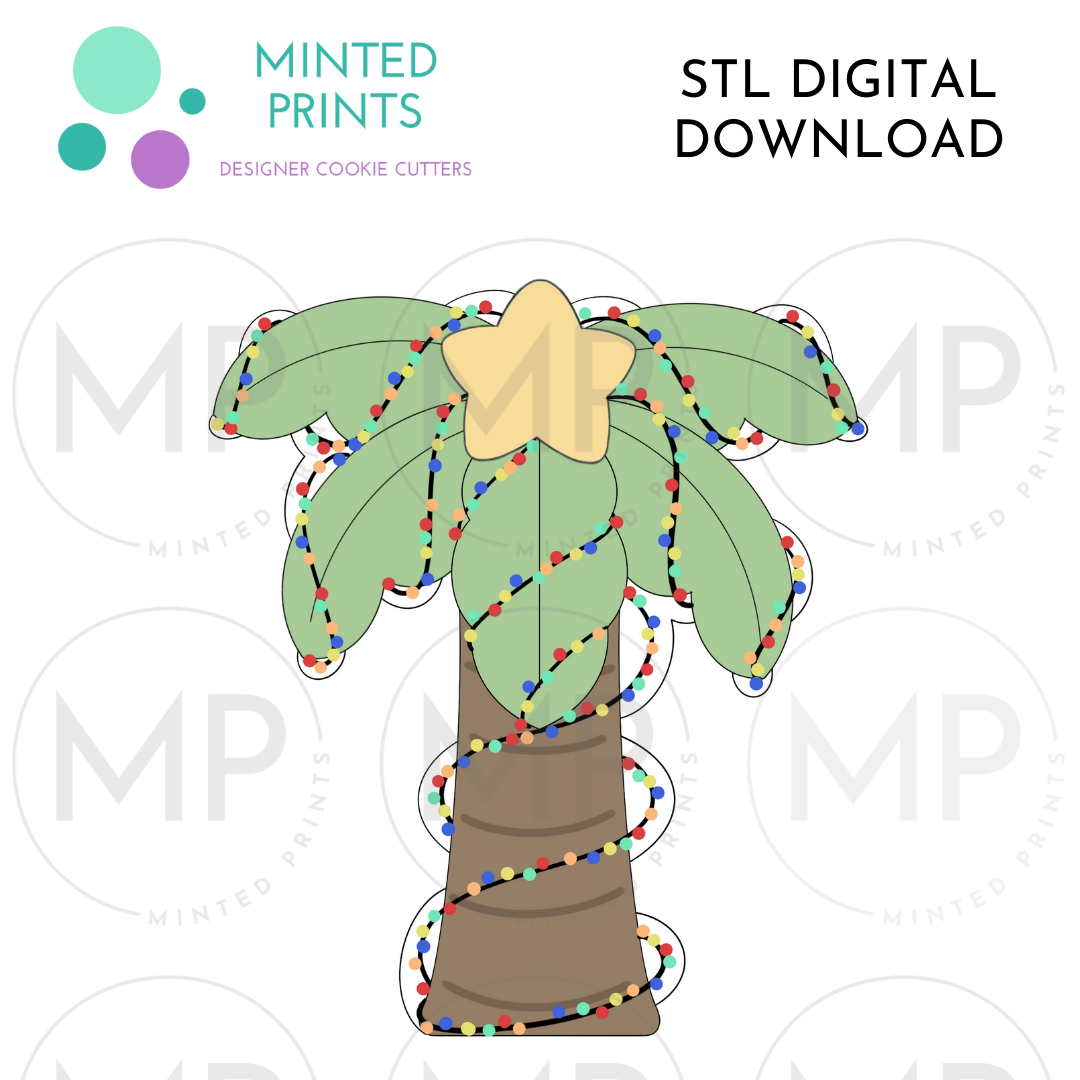 Lighted Palm Tree Cookie Cutter STL DIGITAL DOWNLOAD