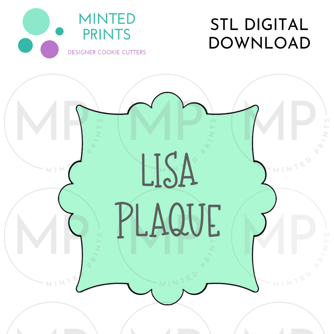 Lisa Plaque Cookie Cutter STL DIGITAL DOWNLOAD