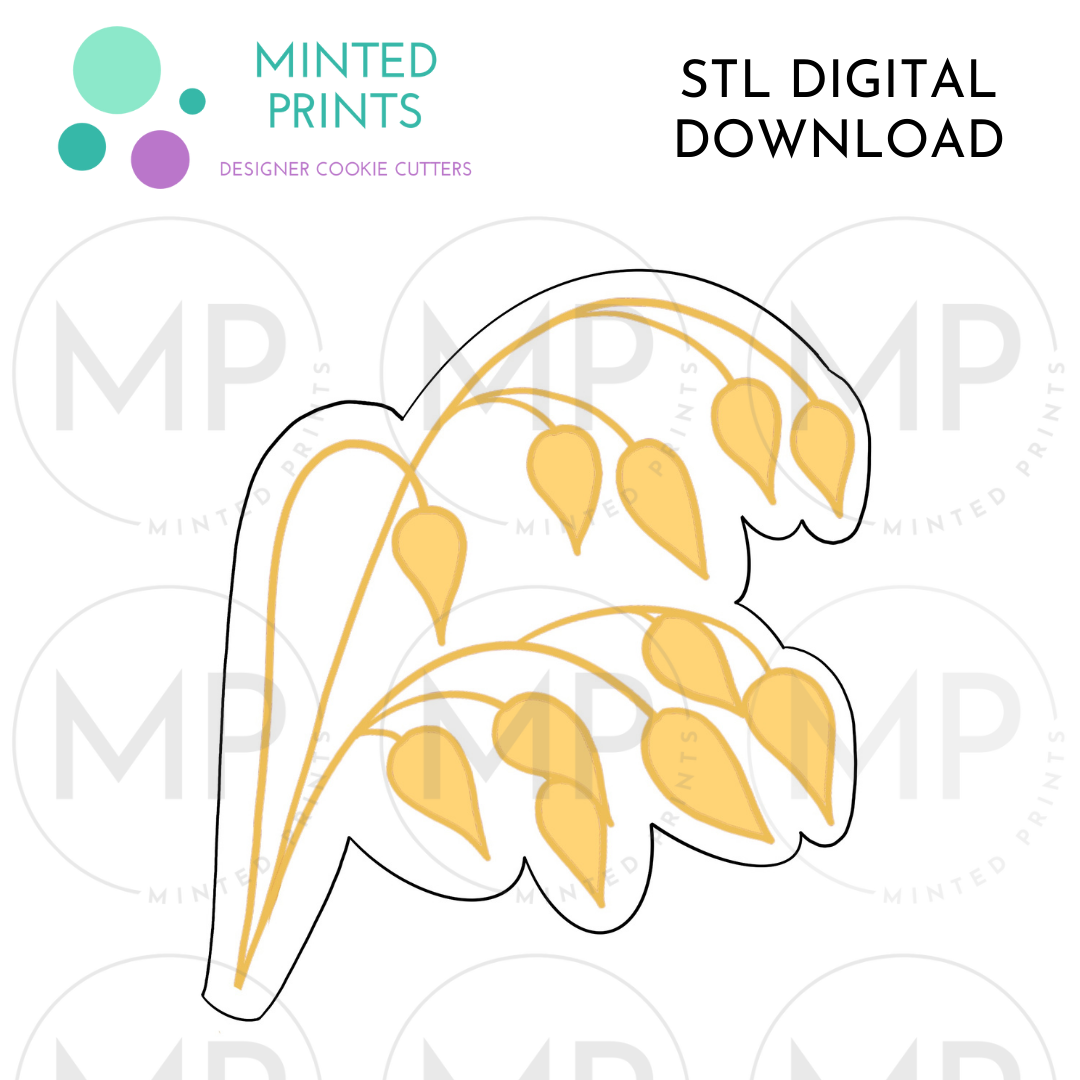 Loose Oat Grass Cookie Cutter STL DIGITAL DOWNLOAD