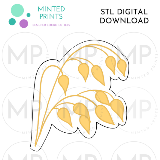 Loose Oat Grass Cookie Cutter STL DIGITAL DOWNLOAD