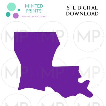 Louisiana State Cookie Cutter STL DIGITAL DOWNLOAD