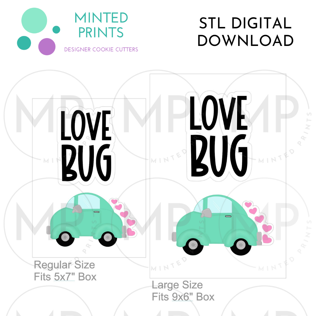 Love Bug & VW Car Set of 2 Cookie Cutter STL DIGITAL DOWNLOAD