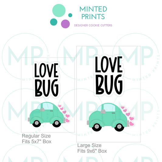 VW Bug Car & Love Bug Script Set of 2 Cookie Cutter and STL File