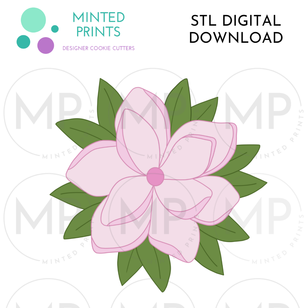 Magnolia Flower Cookie Cutter STL DIGITAL DOWNLOAD