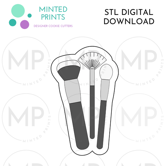 Makeup Brushes Cookie Cutter STL DIGITAL DOWNLOAD