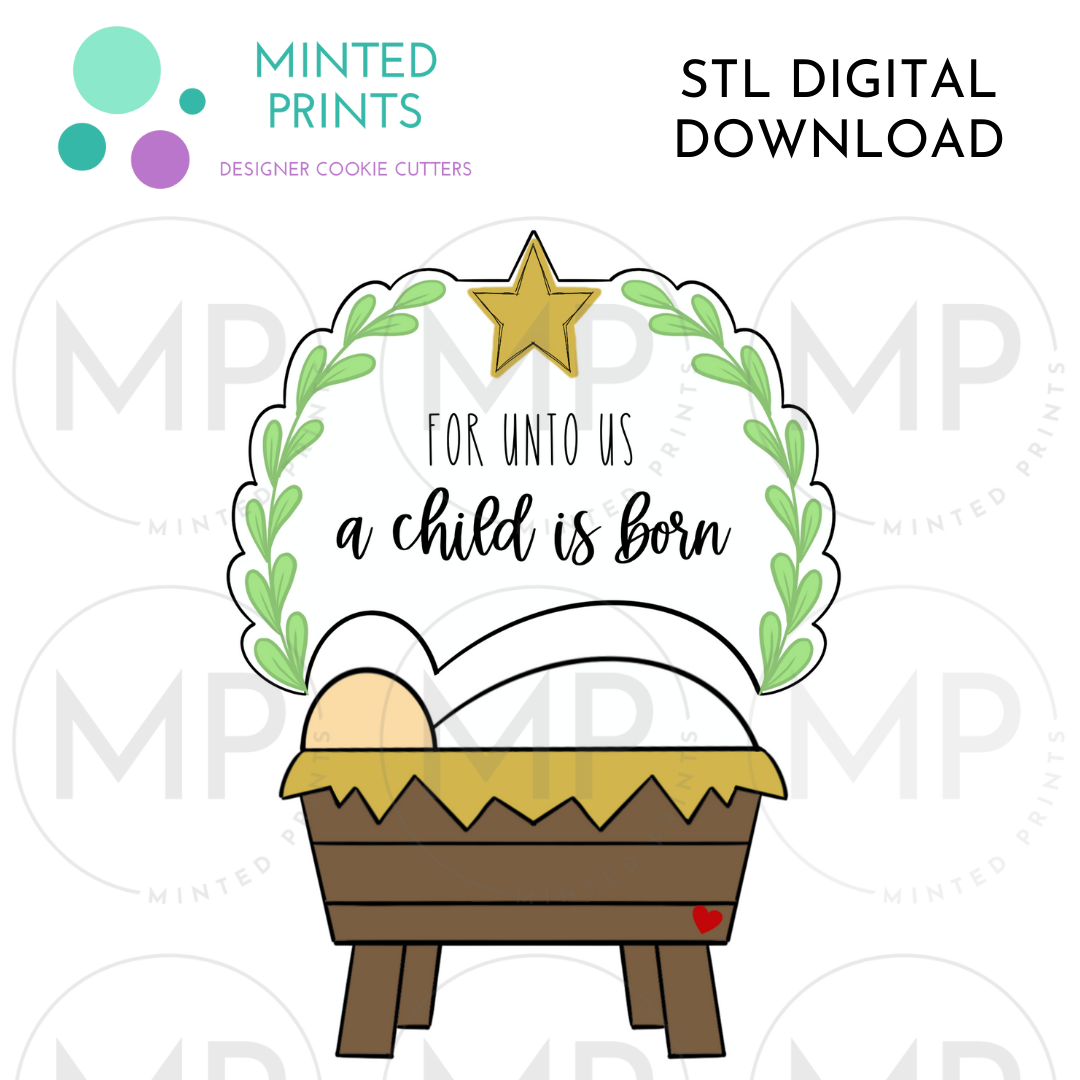 Manger Puzzle Set of 2 Cookie Cutter STL DIGITAL DOWNLOAD