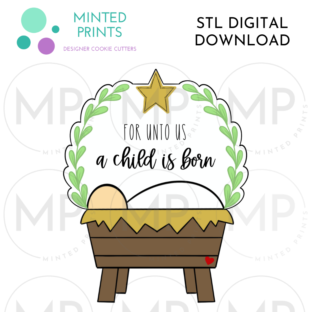 Manger with Star Cookie Cutter STL DIGITAL DOWNLOAD