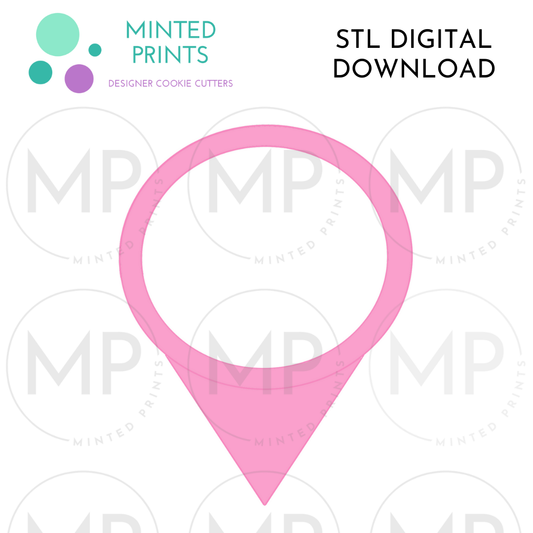 Map Marker / Snow Cone Cookie Cutter STL DIGITAL DOWNLOAD