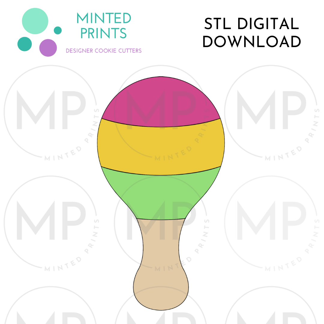 Maraca Cookie Cutter STL DIGITAL DOWNLOAD