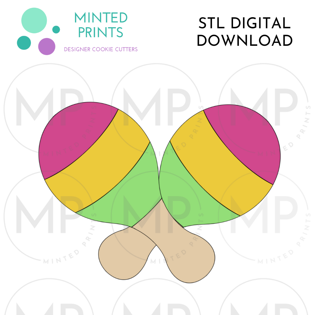 Maracas Cookie Cutter STL DIGITAL DOWNLOAD