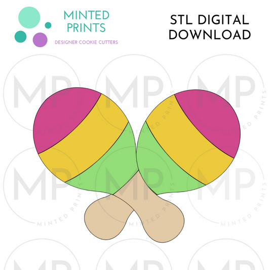 Maracas Cookie Cutter STL DIGITAL DOWNLOAD