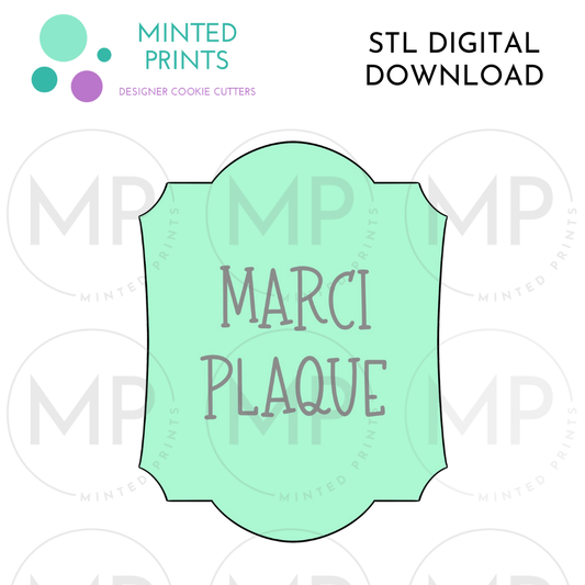 Marci Plaque Cookie Cutter STL DIGITAL DOWNLOAD