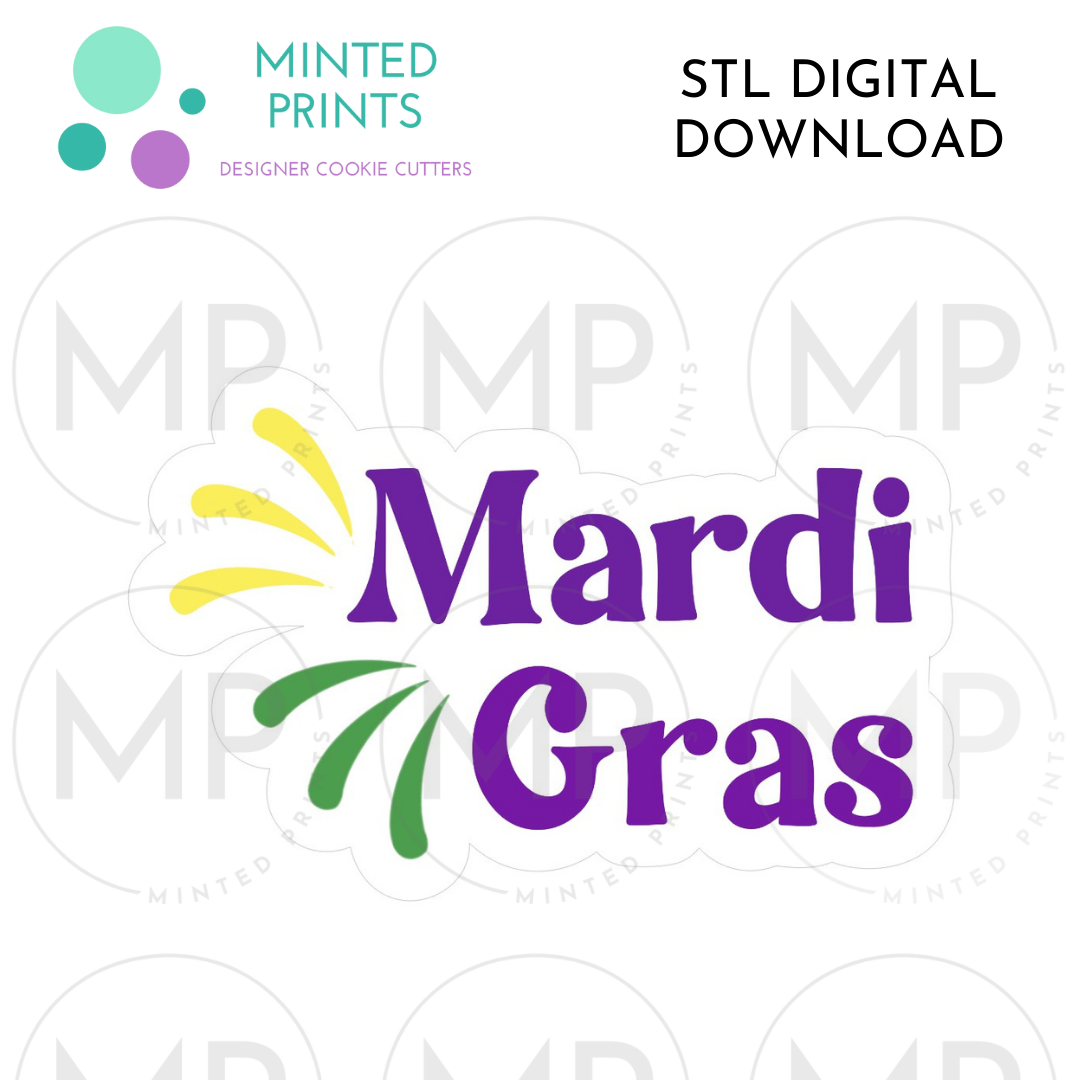 Mardi Gras Cookie Cutter STL DIGITAL DOWNLOAD