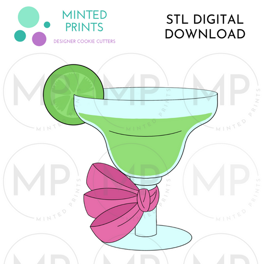 Margarita with Bow Cookie Cutter STL DIGITAL DOWNLOAD