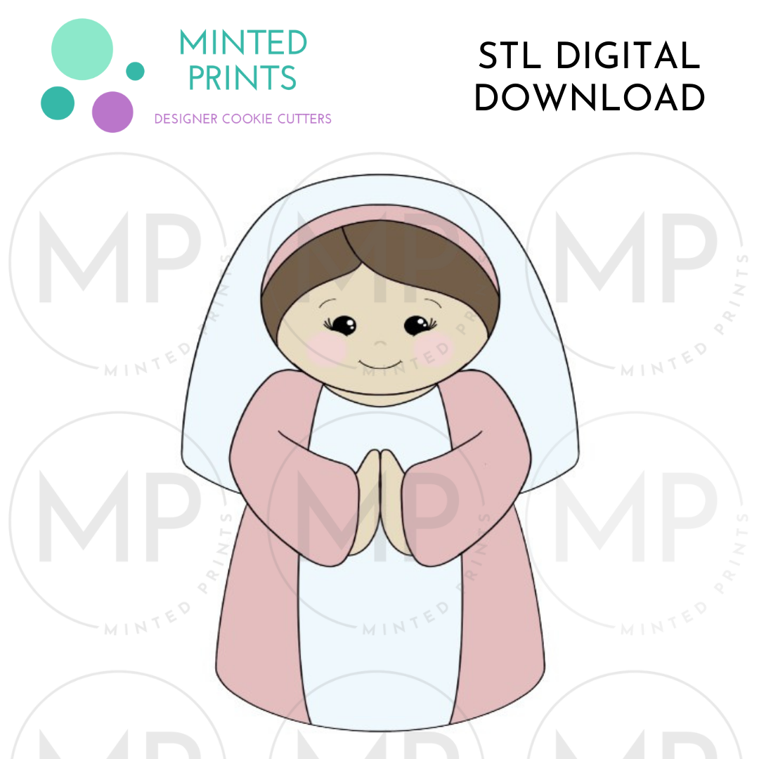 Mary Cookie Cutter STL DIGITAL DOWNLOAD