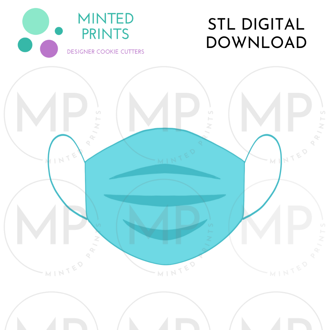 Face Mask Cookie Cutter STL DIGITAL DOWNLOAD