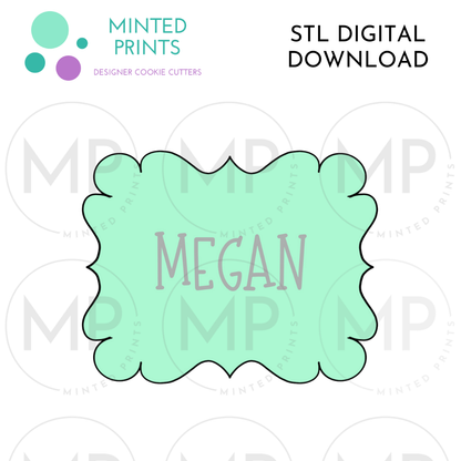 Megan Plaque Cookie Cutter STL DIGITAL DOWNLOAD