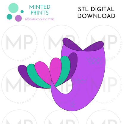 Mermaid Tail Cookie Cutter STL DIGITAL DOWNLOAD