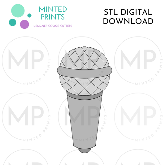 Microphone Cookie Cutter STL DIGITAL DOWNLOAD