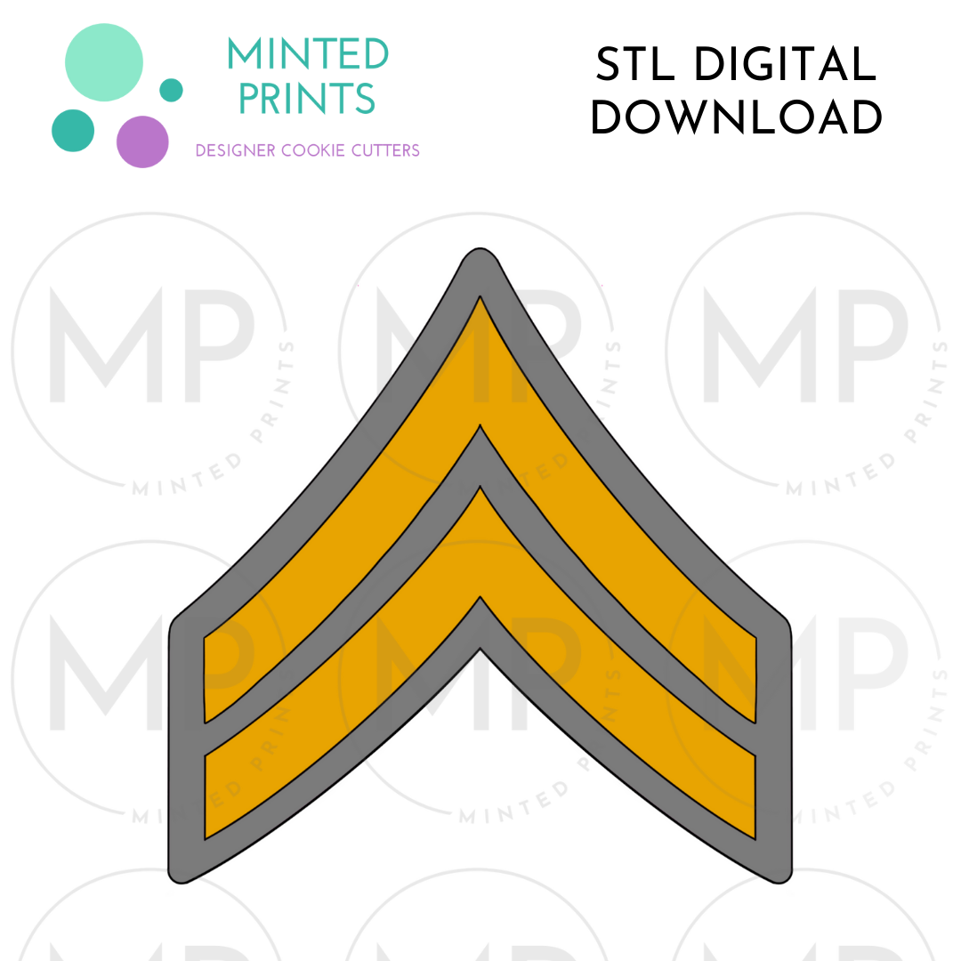 Military Ranking Cookie Cutter STL DIGITAL DOWNLOAD