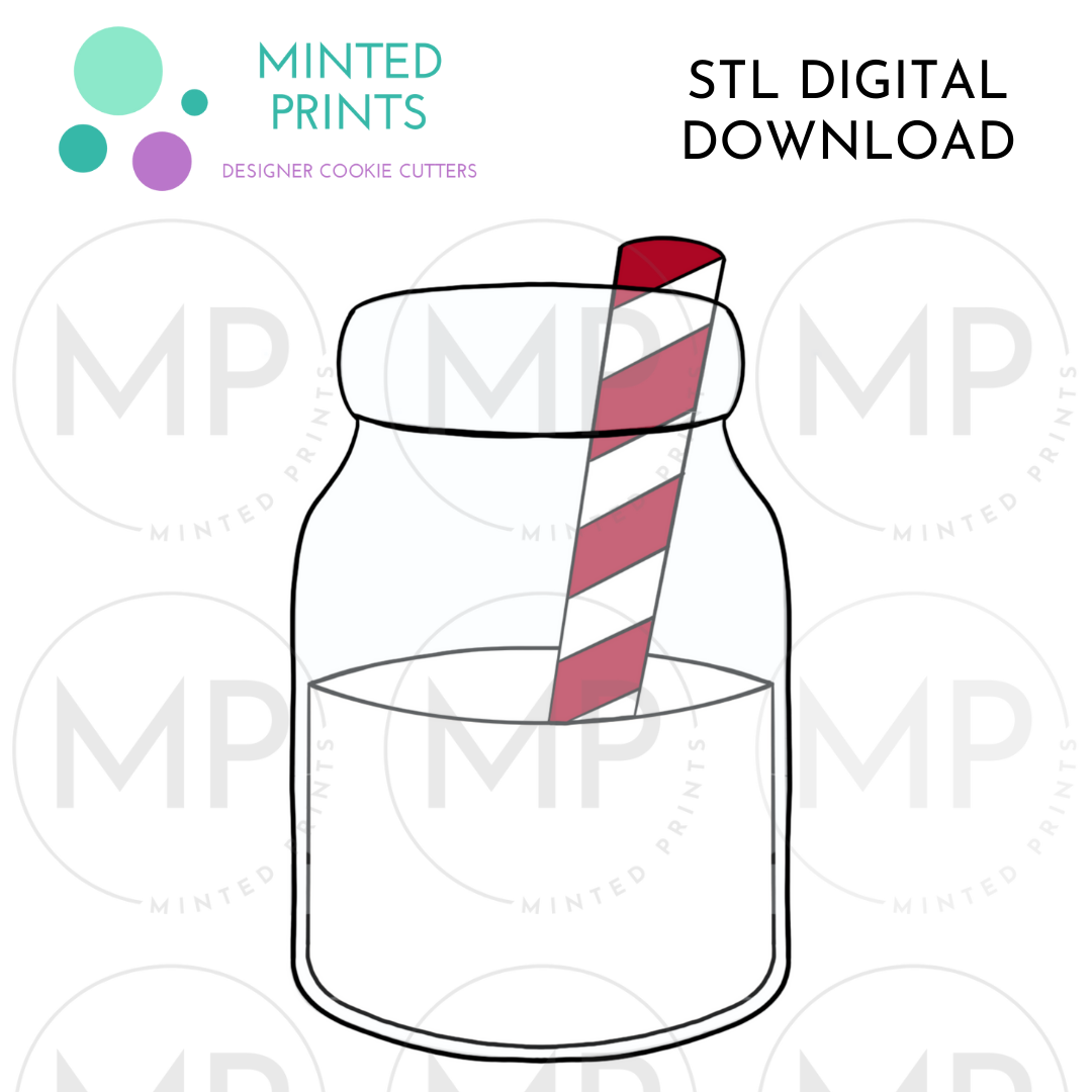 Milk Jar Cookie Cutter STL DIGITAL DOWNLOAD