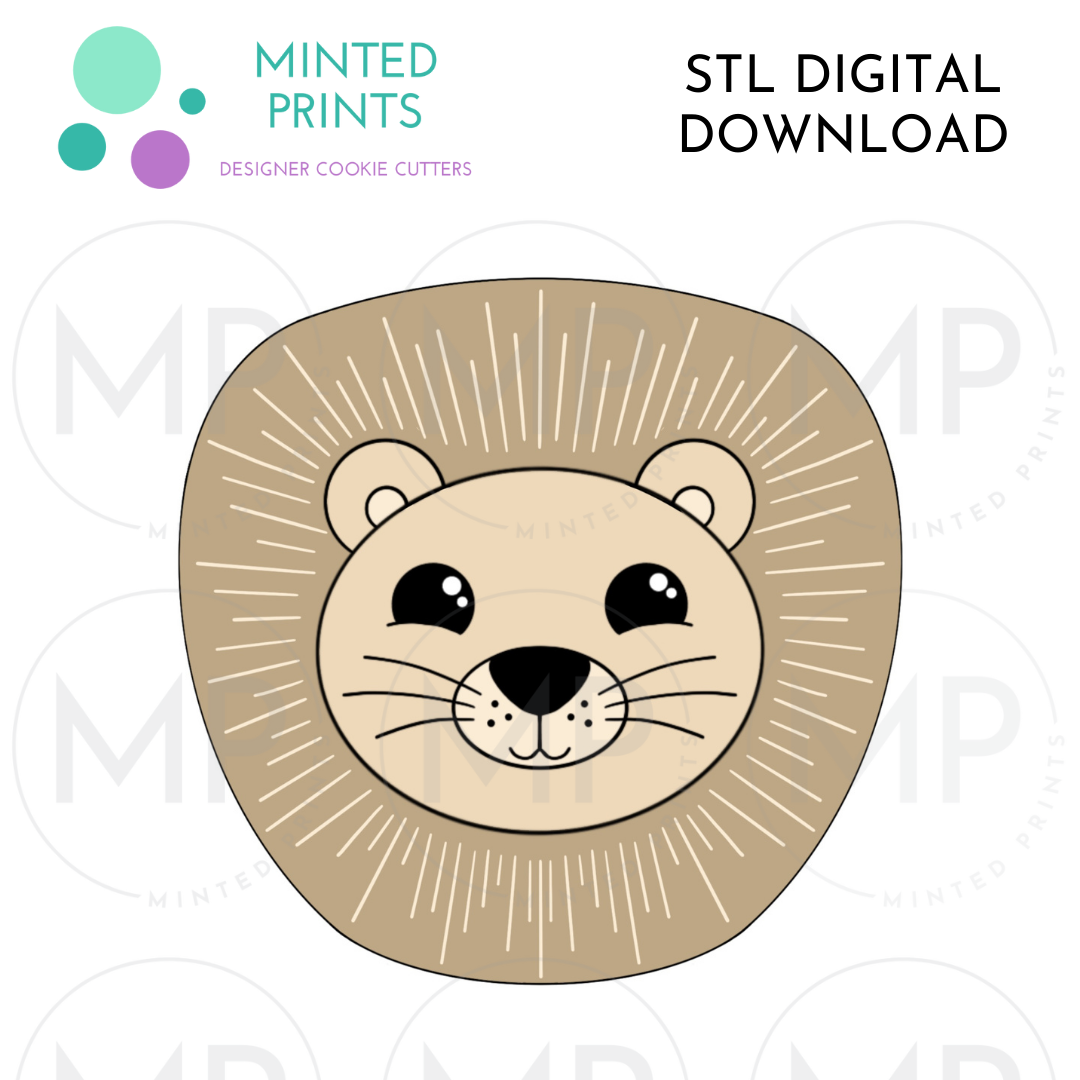 Modern Lion Cookie Cutter STL DIGITAL DOWNLOAD