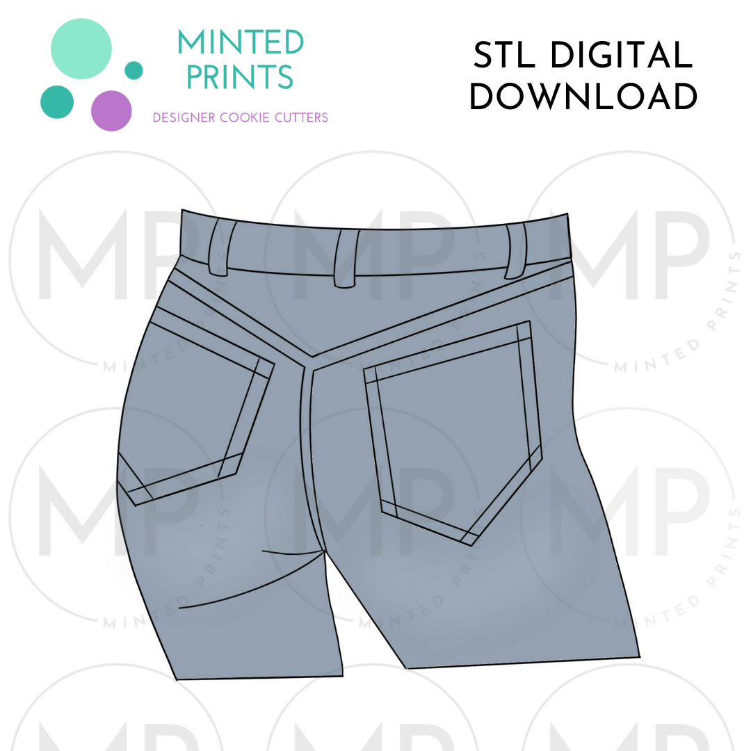 Mom Jean Pockets Cookie Cutter STL DIGITAL DOWNLOAD