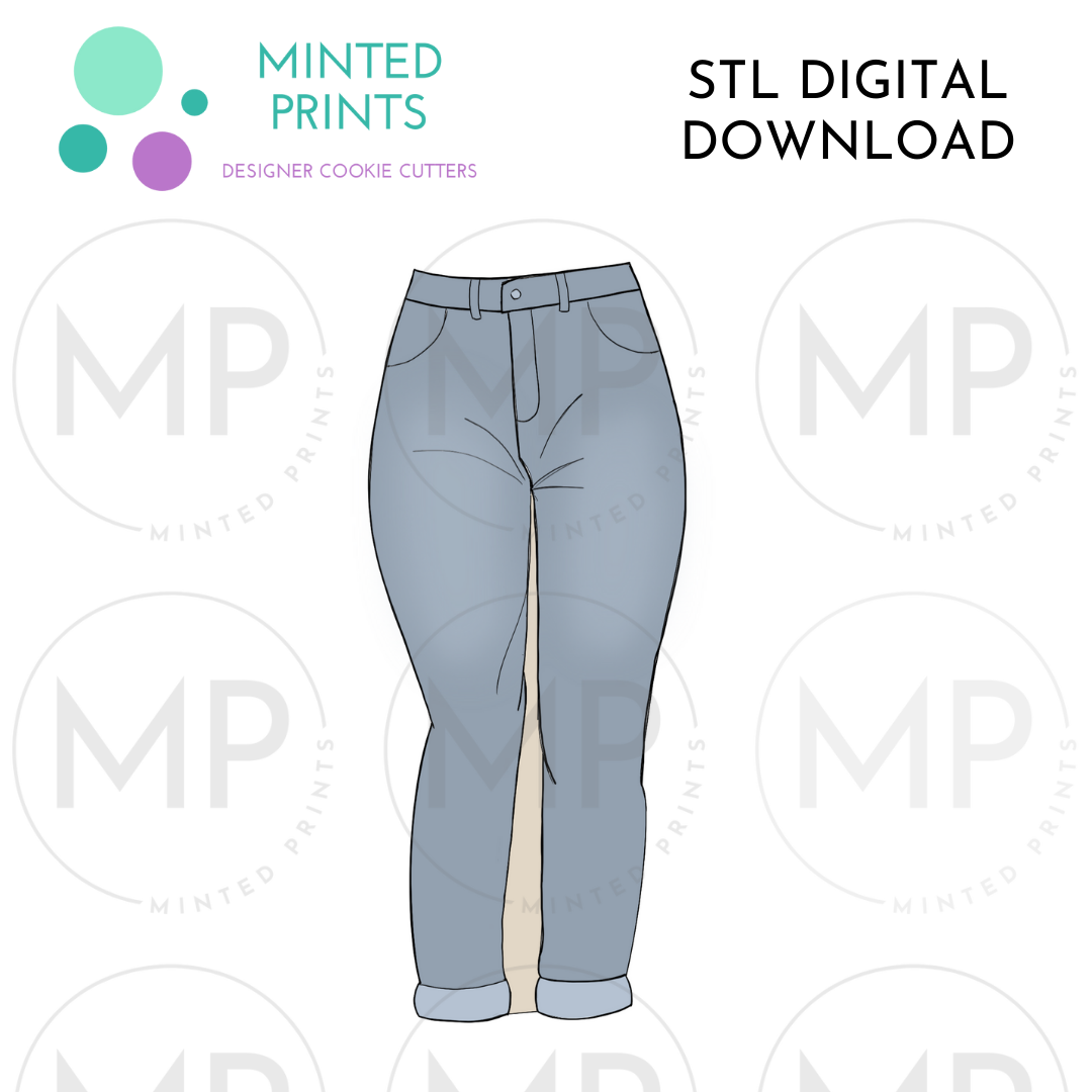 Mom Jeans Cookie Cutter STL DIGITAL DOWNLOAD