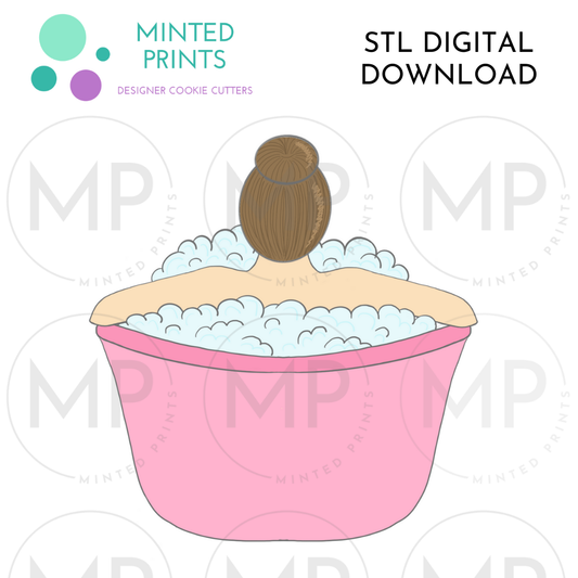 Mom in Bath Cookie Cutter STL DIGITAL DOWNLOAD