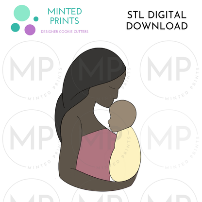 Mom with Baby Cookie Cutter STL DIGITAL DOWNLOAD