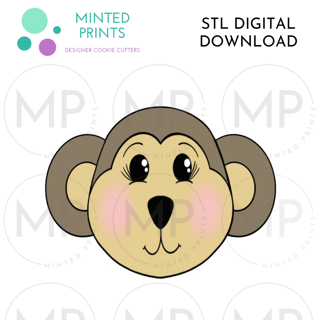 Monkey Face Cookie Cutter STL DIGITAL DOWNLOAD