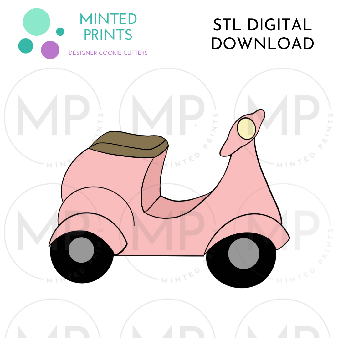 Moped Scooter Cookie Cutter STL DIGITAL DOWNLOAD