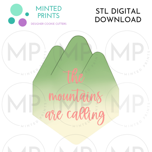 Mountain Plaque Cookie Cutter STL DIGITAL DOWNLOAD