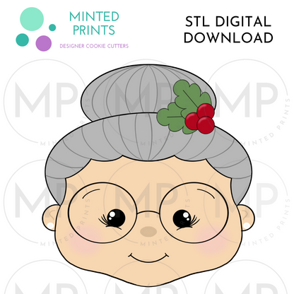 Mrs. Claus 2022 Cookie Cutter STL DIGITAL DOWNLOAD