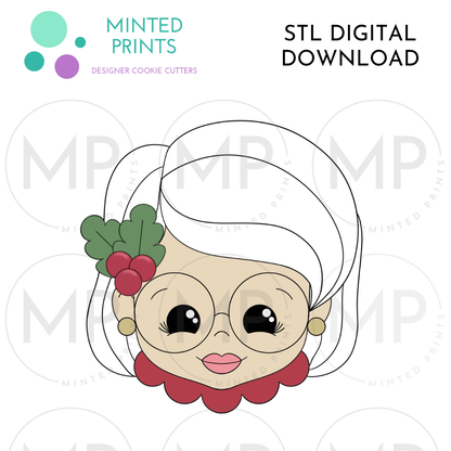 Mrs. Claus 2024 Cookie Cutter STL DIGITAL DOWNLOAD