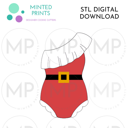 Mrs. Claus Swimsuit Cookie Cutter STL DIGITAL DOWNLOAD