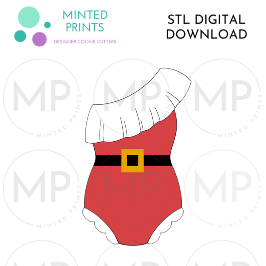 Mrs. Claus Swimsuit Cookie Cutter STL DIGITAL DOWNLOAD