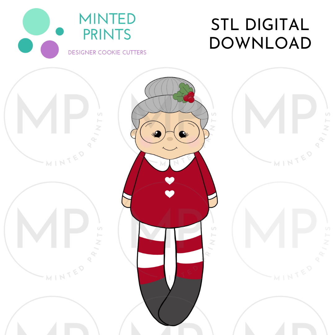 Mrs. Claus Plushie Cookie Cutter STL DIGITAL DOWNLOAD