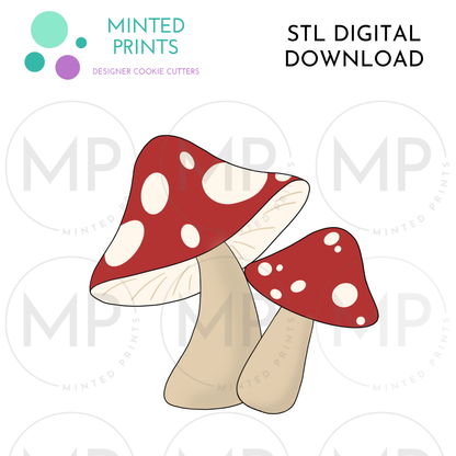 Mushrooms Cookie Cutter STL DIGITAL DOWNLOAD