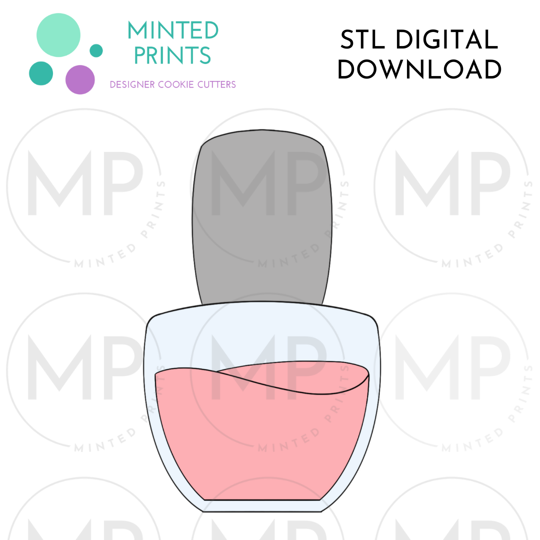 Nail Polish Cookie Cutter STL DIGITAL DOWNLOAD