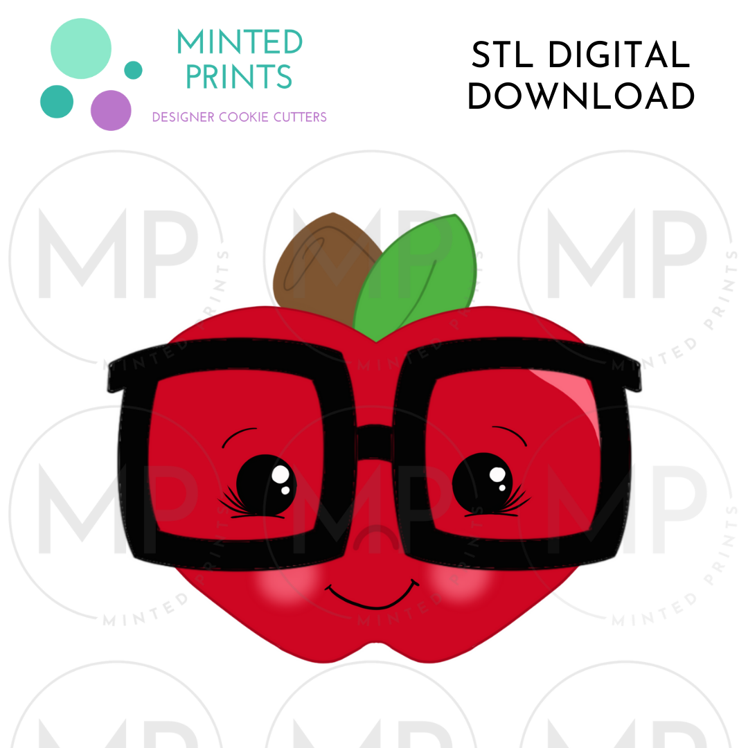 Nerdy Apple Cookie Cutter STL DIGITAL DOWNLOAD